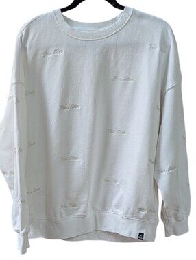 Penn State, Game Day Social White Crew Neck Sweatshirt Embroidered Script.  M/L
